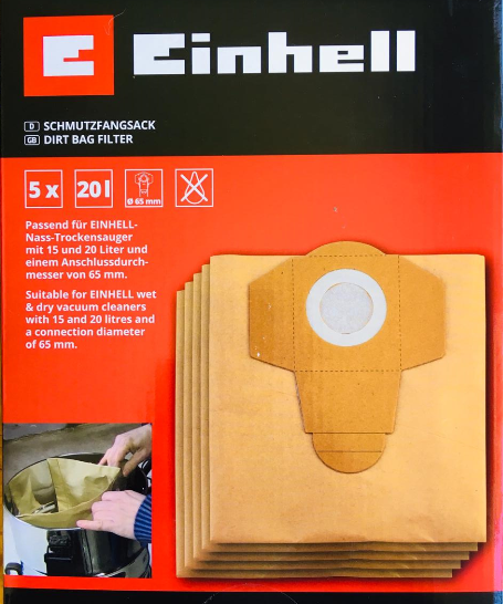 BOLSAS P/ ASPIRADORA 20 LTS EINHELL